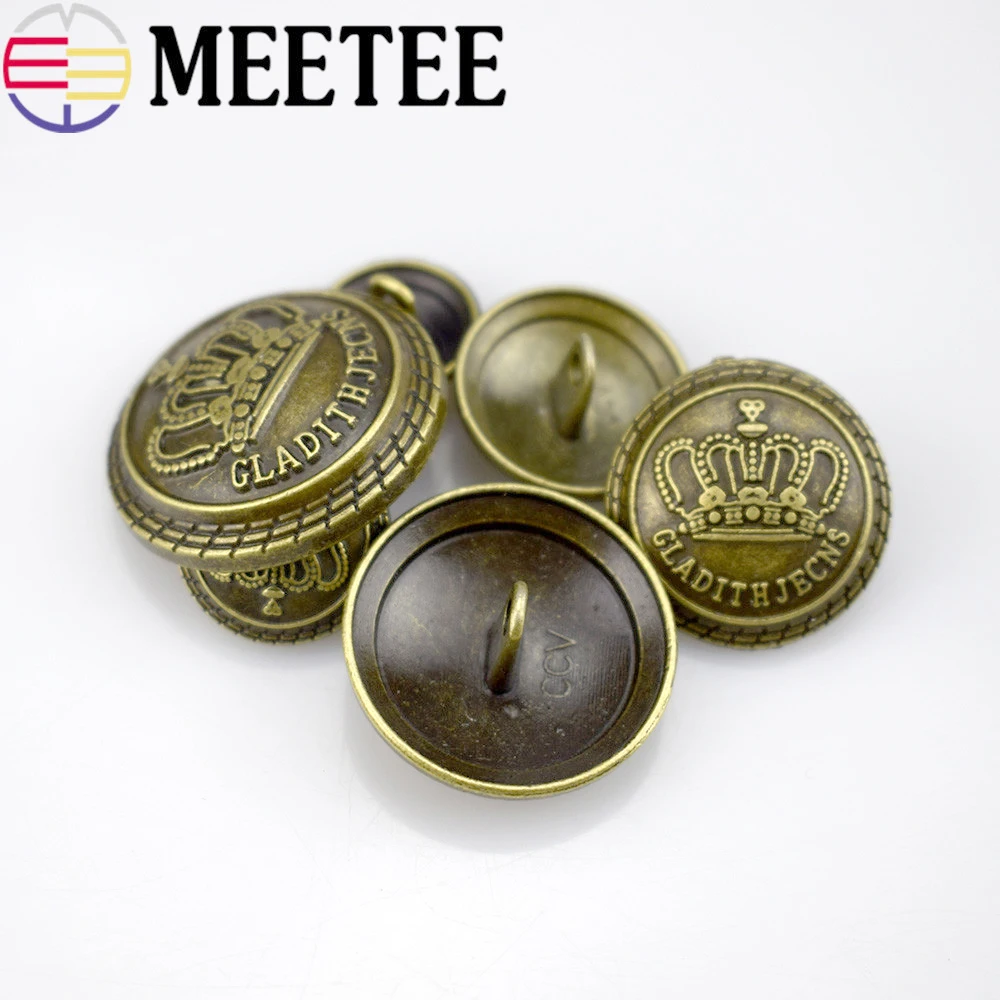 Meetee 10 шт. Высококачественная Металлическая пуговица 13 мм 15 17 20 22 25 модная мужская