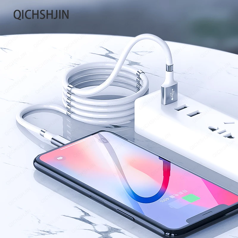 

Magic Rope Magnetic Cable Micro USB Data Sync Cord 3A Fast Charging Cable For iPhone Samsung Xiaomi USB Phone Storage Cord Wire