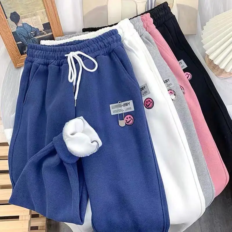 

Velvet Cartoon Harem Pants Women Casual Loose Korean Style Thick Sweatpants Winter Warm Clothes Fashion New Trousers Femme