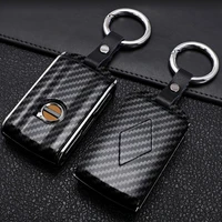 carbon fiber texture car key case cover high quality keychain car key accessories for 2020 volvo xc40 xc60 xc90 v60 s60 s90