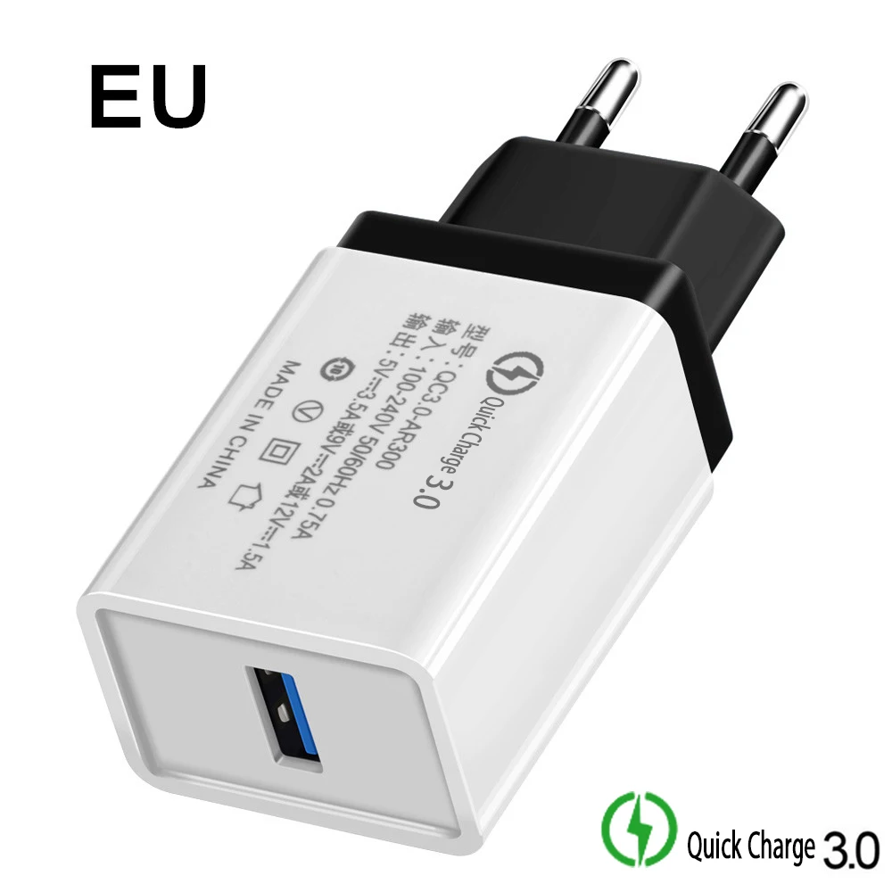 Быстрое зарядное устройство для ЕС/США, 5 В/3,0 А, QC, USB, зарядное устройство для телефона, настенное, быстрое зарядное устройство, кабели для iphone, huawei, Xiaomi, samsung, Galaxy, ipad, Apple