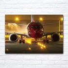 Современное настенное искусство, 1 шт., холст, ткань, живопись, аэропорт, пассажирский самолет, Постер Боинг 737, печать, картина, декор комнаты