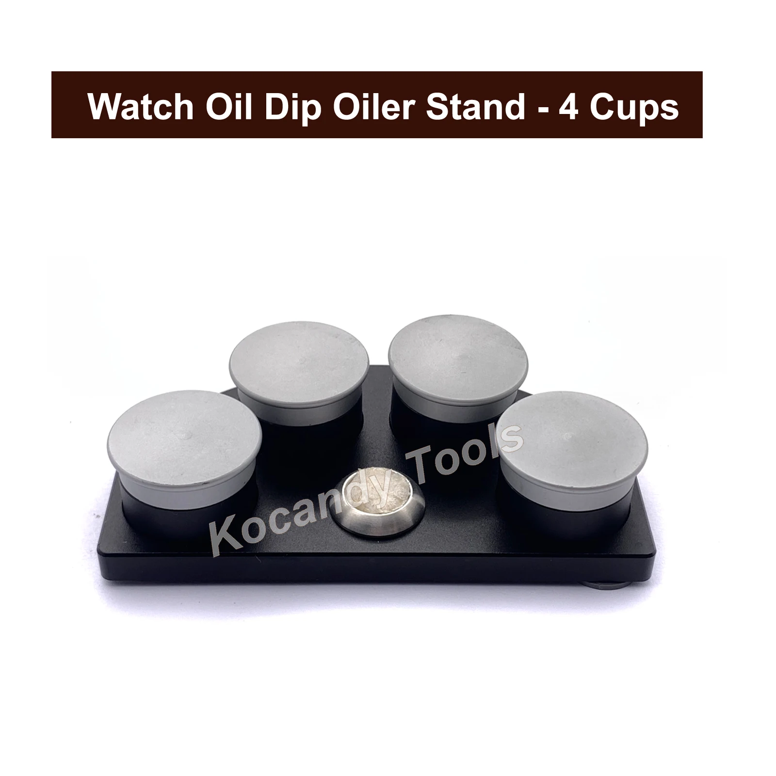 Watch Oil Dip Oiler Stand Die-Cast  4 Oiler Dishes with Cover Watchmaker Repair Tools