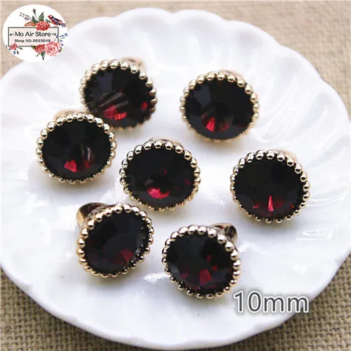 purple 20pcs 20 шт 10 мм круглые разноцветные стразы пуговицы для дома и сада Кабошон DIY аксессуары - Цвет: purple 20pcs