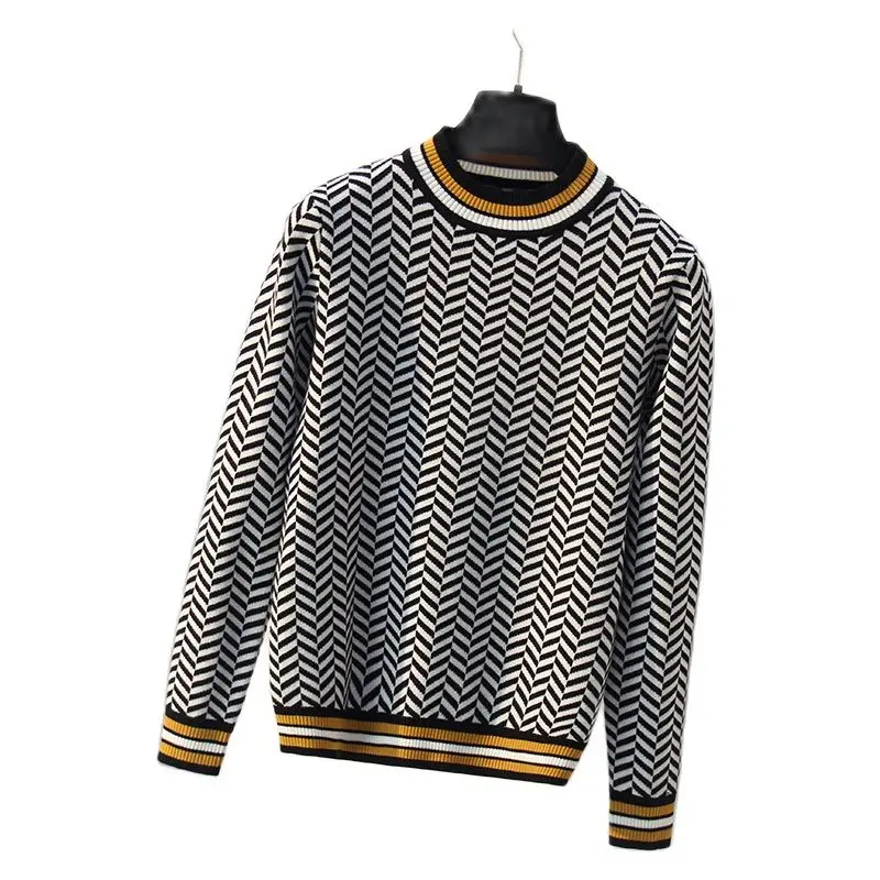

Luxury Jacquard Knit Women Sweater Autumn Winter Christmas Tree Patern Turtleneck Pullovers Striped Sweaters Jumper Tops