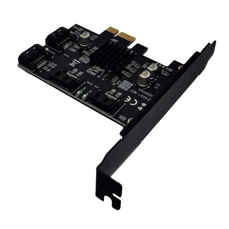 

PCI-E To Sata3.0 Controller Expansion Card 4 Port 6G Riser Card Expansion IPFS Hard Drive Mining Riser Card 88SE9215