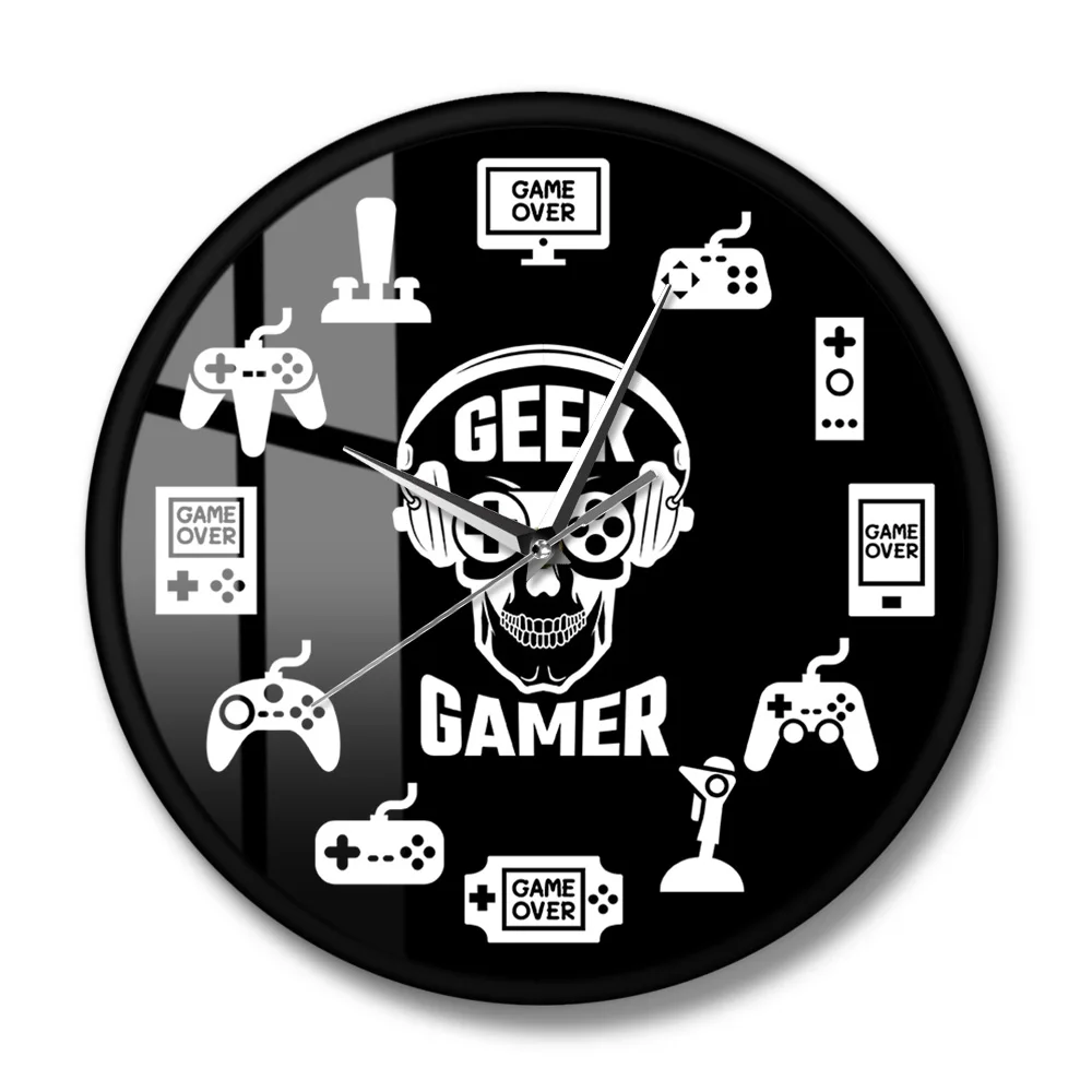 Настенные часы для видеоигр подвесные контроллеры игровой комнаты декоративные