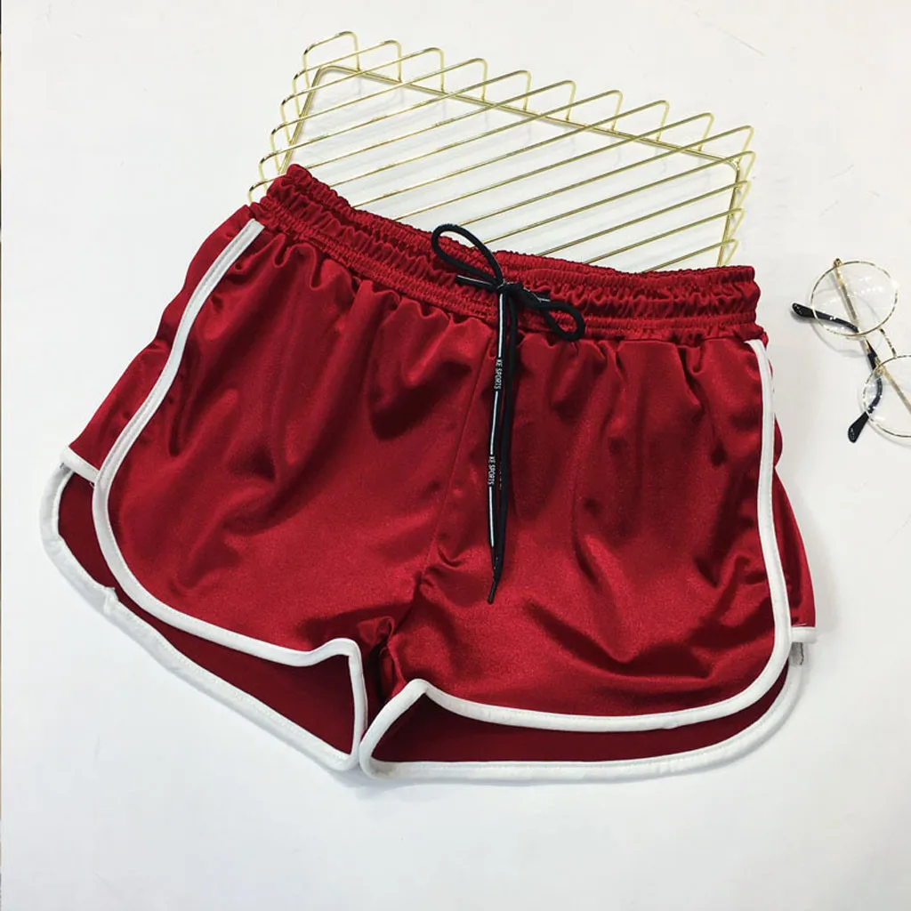 

Casual Summer Shorts Women Simple Elastic Slim Straight Shorts Ladies Fashion Beach High Waist Black Red Shorts Female