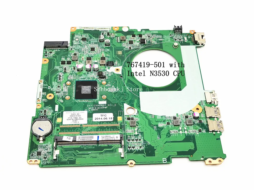 

DAY12AMB6D0 Mainboard 767419-501 767419-001 For HP Pavilion 17-F Laptop motherboard 17' inch W/ Core N3530 CPU Fully Tested