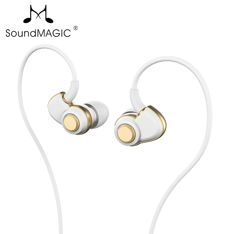 White gold SoundMAGIC PL30+ IEM наушники спортивные в ухо стерео Hi-Fi наушники с термоусадочным ушным вкладышем обновленная версия PL30 - Цвет: White gold