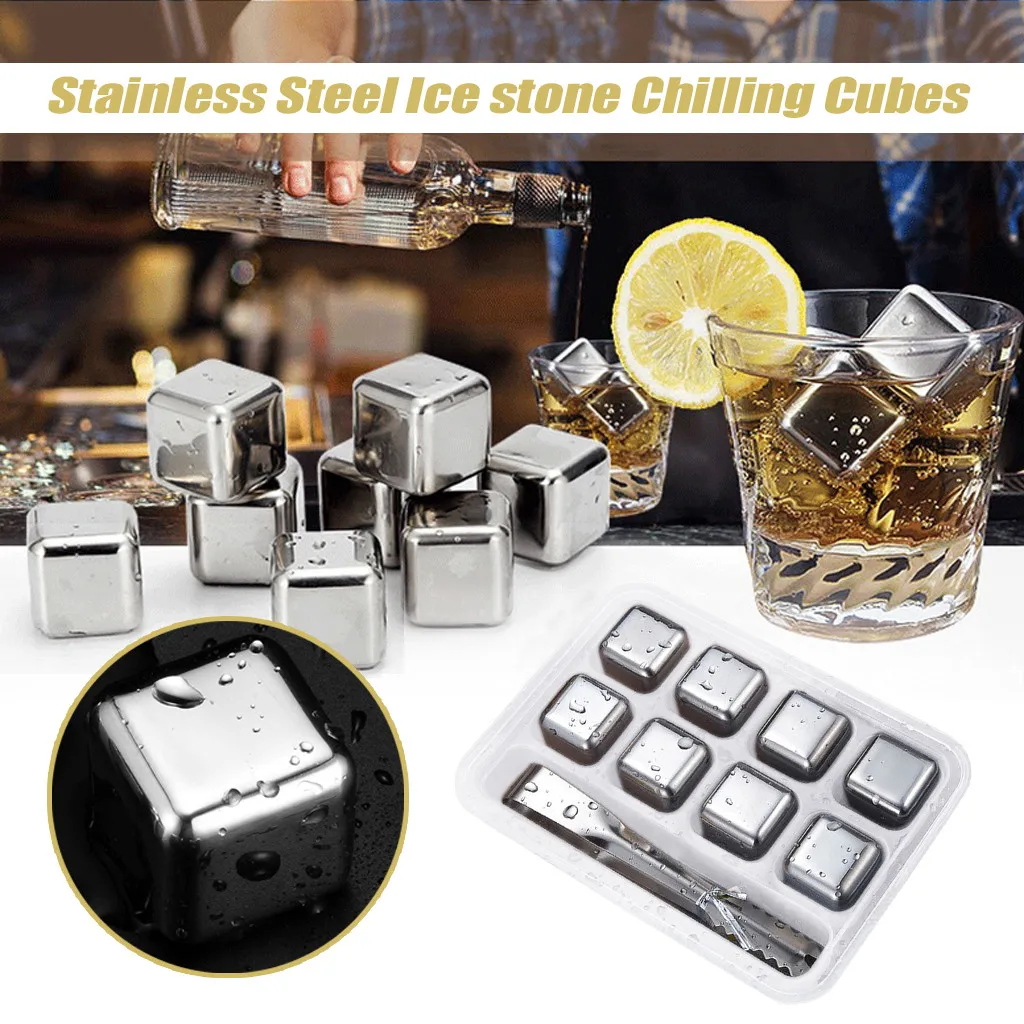 Stainless Steel Ice Cubes Wine Whiskey Stones Chiller Stone Reusable Beer Cooler For Vodka Champagne Bar Tool Sets Test Pass | Дом и сад