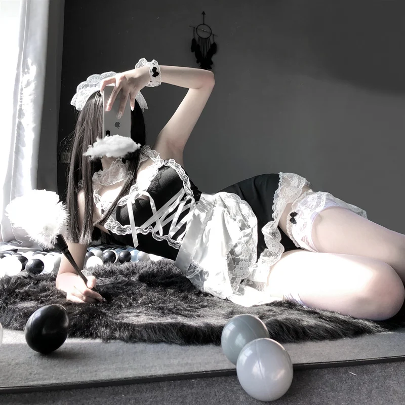 

2021 Sexy Costume Babydoll Dress Uniform Erotic Lingerie Role play Women Sexy Lingerie Cosplay French Apron Maid Servant Lolita