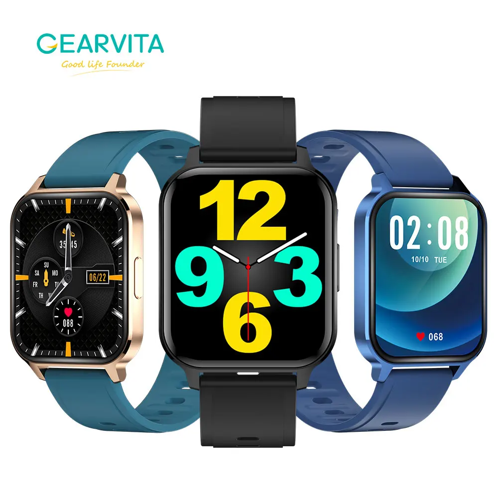 Новинка 2021 Смарт часы Gearvita Q18 с сенсорным экраном 1 75 дюйма сделай сам измерением