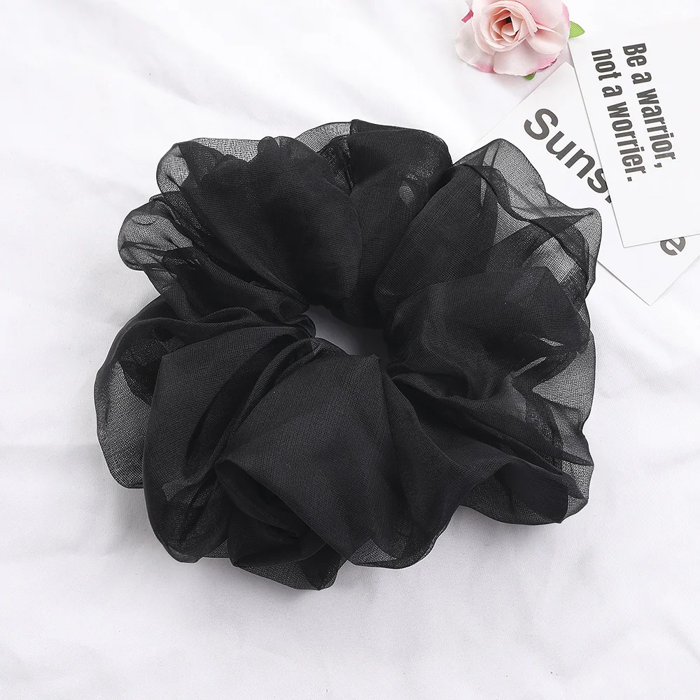 2020 Organza Scrunchies Giant Large Intestine Circle Oversized Mesh Scrunchies Girl Hairband Hair Ties Ponytail Holder Headwear images - 6