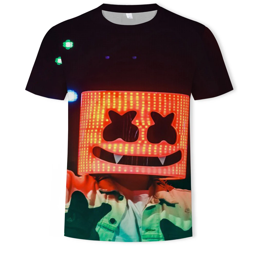 

Fashion popular DJ Harajuku T-shirt street men's casual short-sleeved adult children's wear