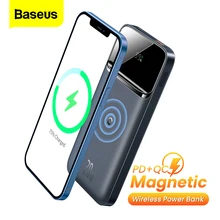 Baseus Magnetic Wireless Charger Power Bank 10000mAh PD 20W External Battery Portable Powerbank For iPhone 12 Pro Samsung Xiaomi