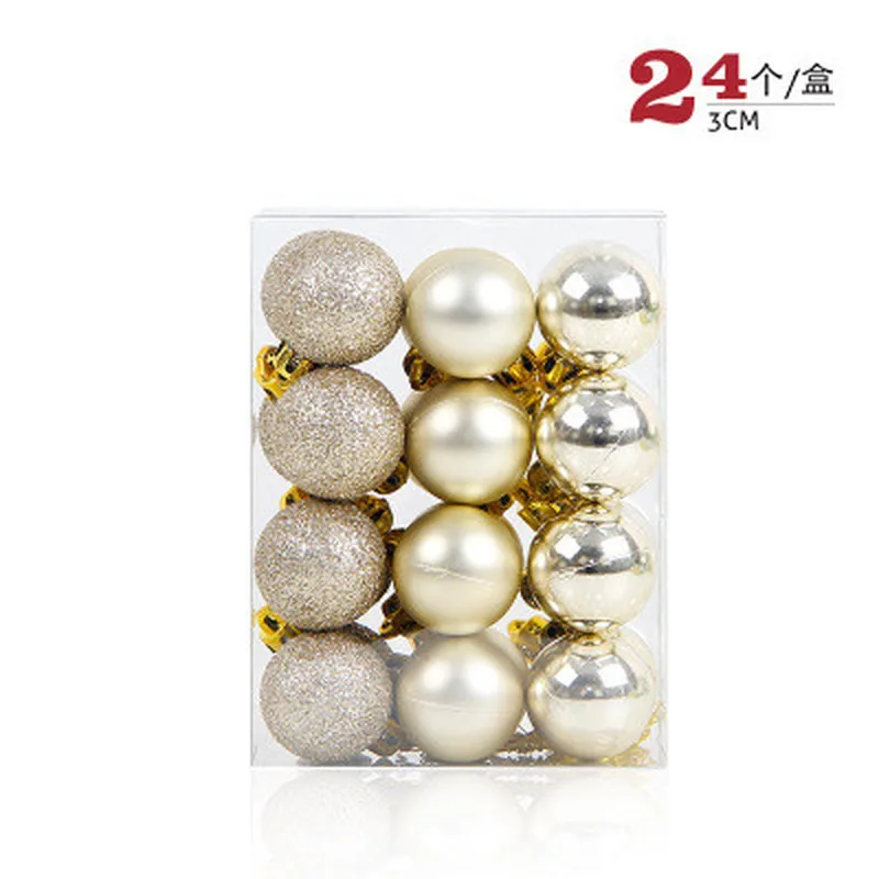 

24Pcs/bag Multicolor Plastic Ball Hanging Christmas Ornaments Christmas Decorations for Home Xmas Tree New Year Decor