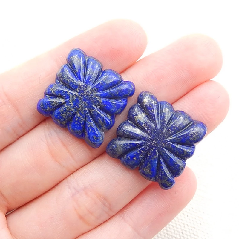 Лазурит резные цветок кабошон каждую пару обуви серьги из бисера подарок на день