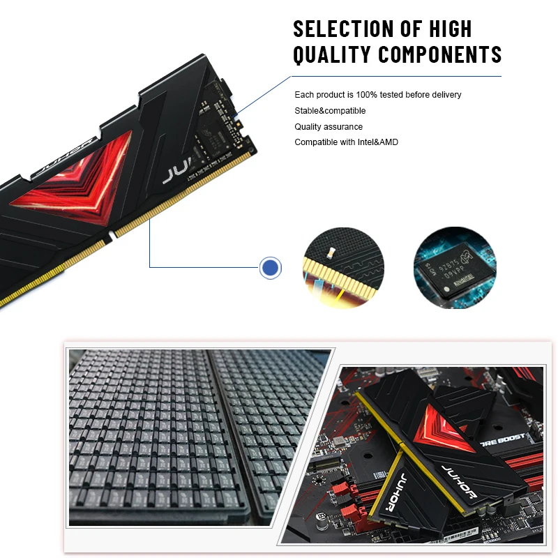 Оперативная память JUHOR YJ DDR4 16G(8GBX2) 2666 МГц 3000 32G(16GX2)3200 настольная 288pin двухканальная