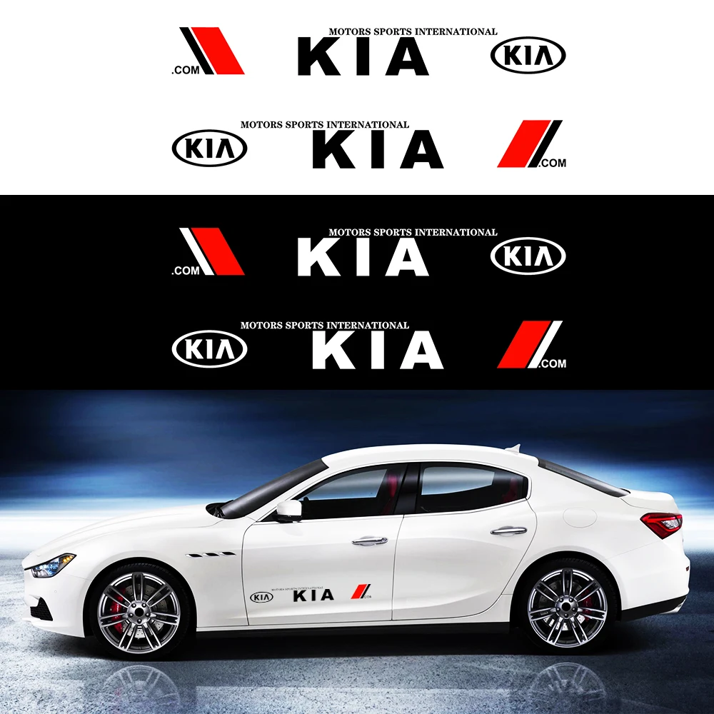

2pcs/set Car Logo Decal Styling Body Decals Car Door Side Stickers Long Stripes Accessories for KIA Motors Cerato Sportage R K2