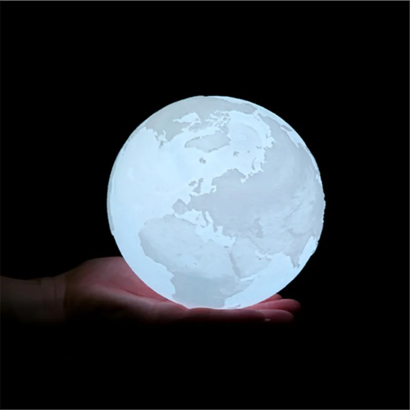 3-D печати земля лунный свет для зарядки Ночная светодиодный светильник 2 цвета