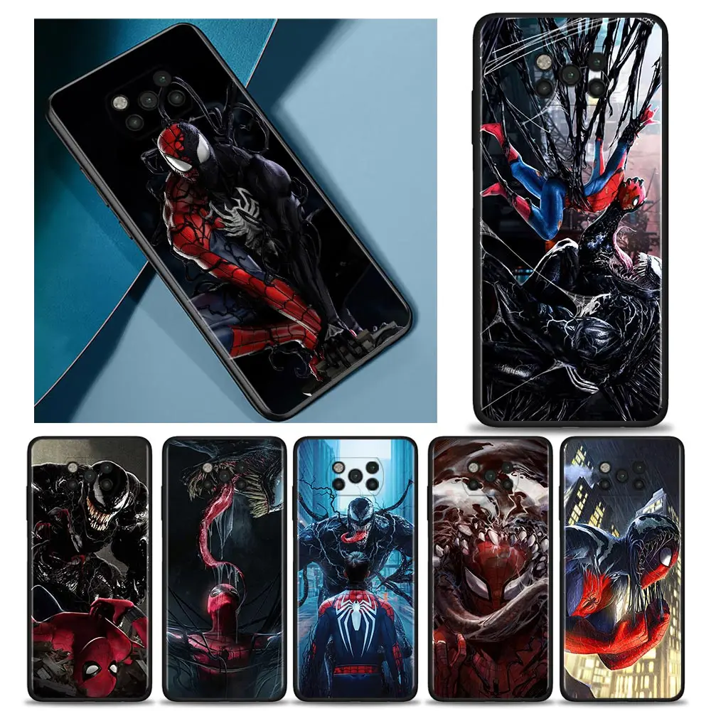 

Marvel Spiderman and Venom 2 Case For Xiaomi POCO X3 NFC X3 M3 Pro X3 F3 GT F1 Cover for Mi 11T 10T Pro 9T 11 Note 10 Lite Civi