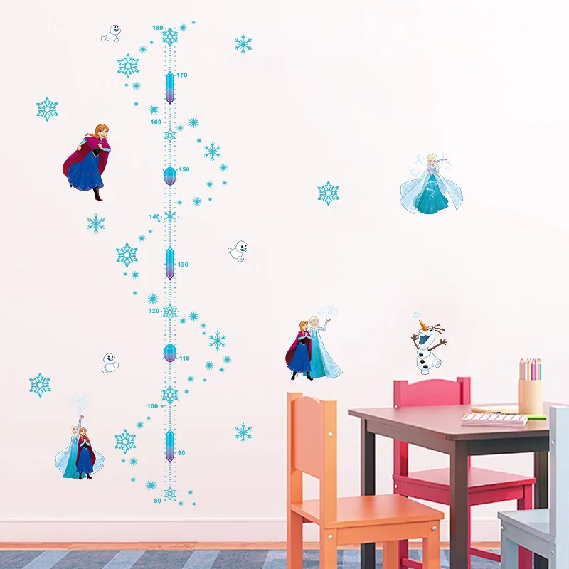 Мультфильм Высота измерения роста диаграмма Замороженные наклейки на стену для