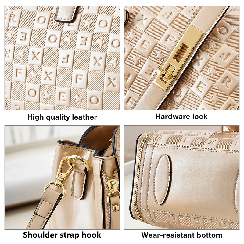 Шикарная сумка-мессенджер FOXER для женщин сумки на плечо с логотипом бренда из ПВХ