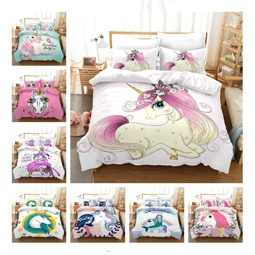 Постельное белье с изображением единорога Комплект постельного белья