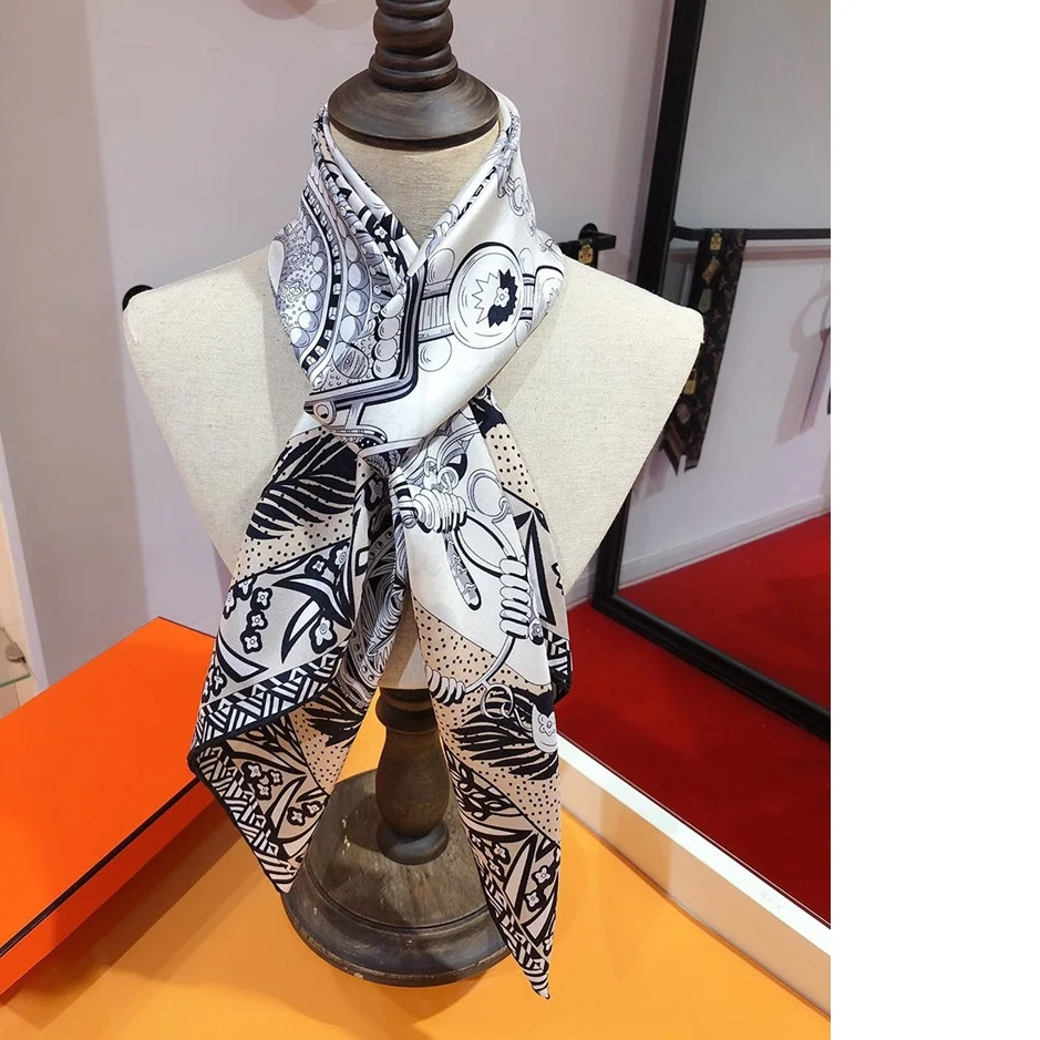 100% Шелковый головной платок Египетский скипетр модный квадратный шелковый