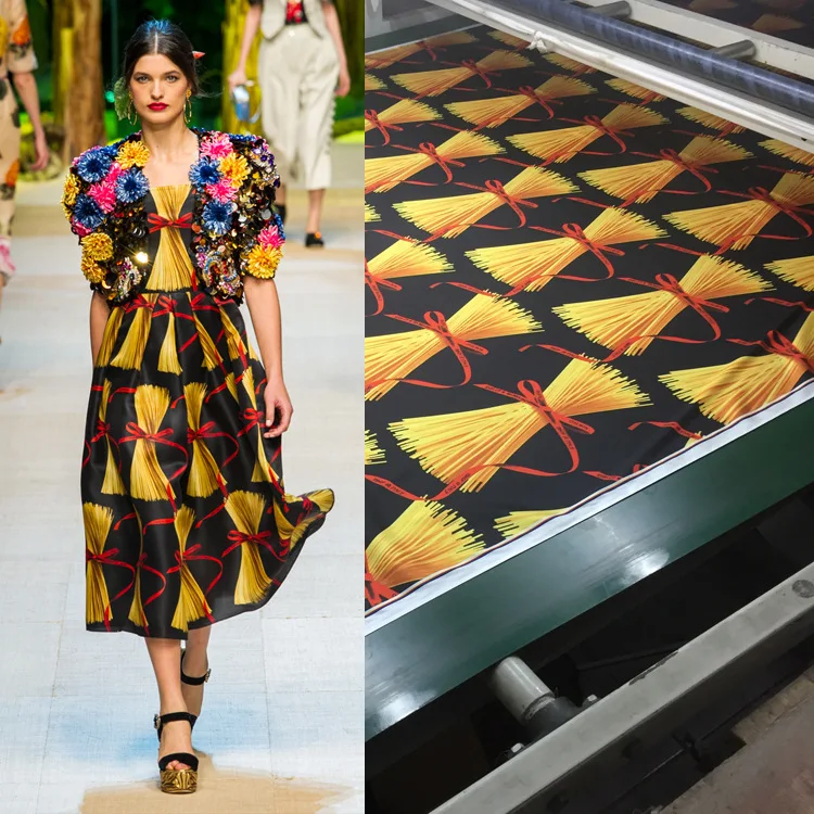 

European brand classic digital printing fabric, noodle pattern, sewing fabric factory shop not out of stock