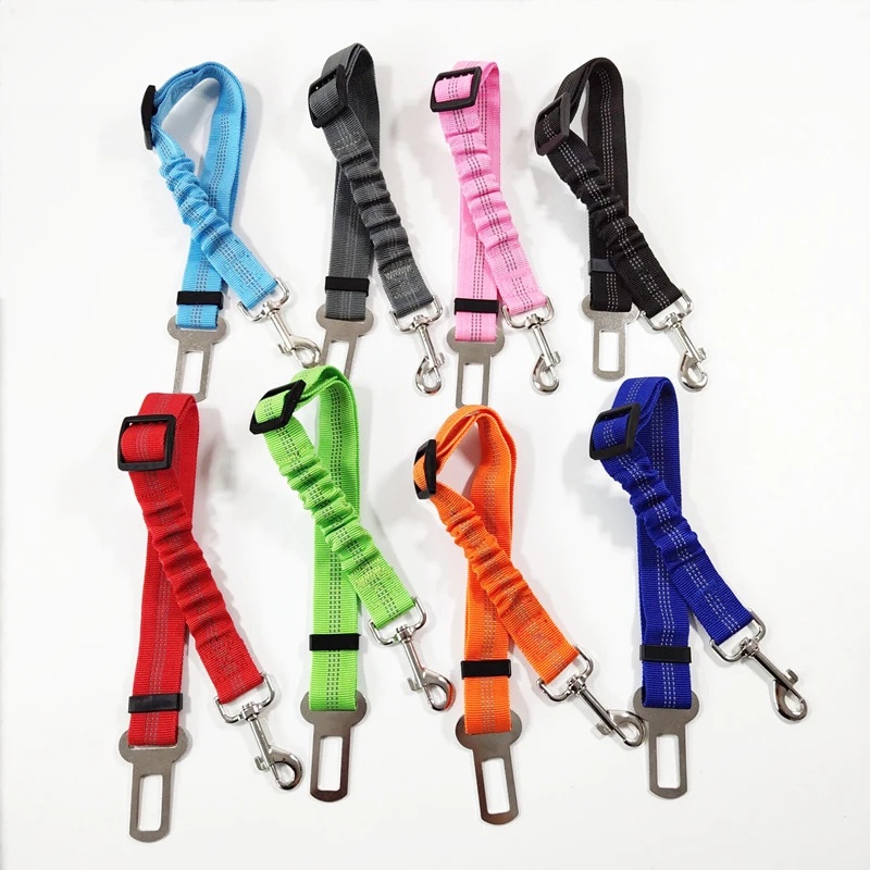 

Pet Reflective Cushioning Car Seat Belt Durable Highquality Adjustable Dog Traction Rope Nylon Safe Pet Car Seat Belt Pet Supply
