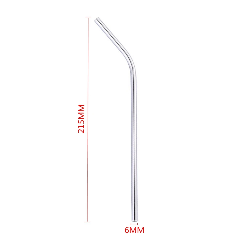 50PCS Reusable Drinking Straws Metal Stainless Steel Bent For Drink Home Bar Accessories 215mm | Дом и сад