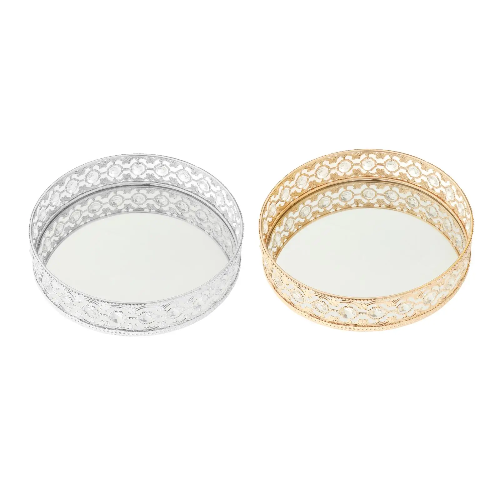 

Decorative Mirror Makeup Tray Cosmetic Perfume Trinket Display Home Decor