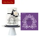 Цветочная рамка, кружевной дизайн, фотоформа, сетчатые трафареты для свадебного торта, форма для торта, фотоформа