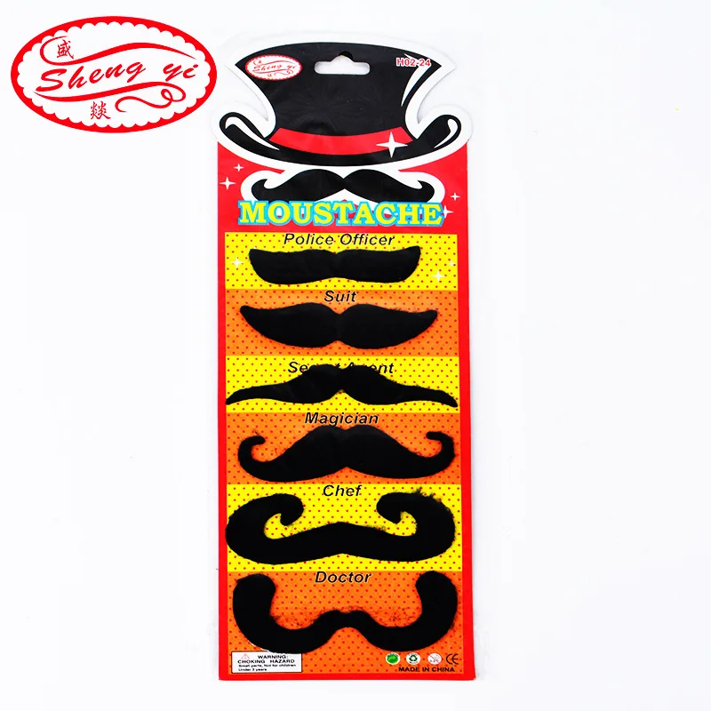 

SHENGYI 6Pcs Funny Costume Pirate Party Mustache Cosplay Fake Moustache Fake Beard for Kids Adult Halloween Party Decoration Toy