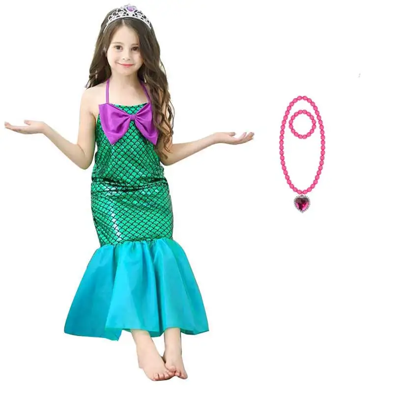 Платье принцессы Ариэль с русалочкой Маскарадный костюм для маленьких девочек