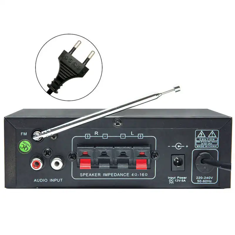 Для Bluetooth T1 2.0CH усилитель мощности аудио с микрофоном/USB/TF/FM/AUX Play стерео Звуковое