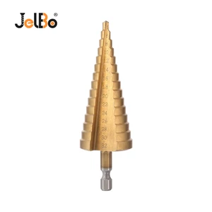 JelBo 4-32 мм ступенчатое сверло из быстрорежущей стали с шестигранным хвостовиком, металлообрабатывающее зенковочное сверло, титановое конусное сверло для деревообработки, инструмент для сверления отверстий