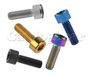Catdogbear 4pcs M6x18/20/25mm Titanium Ti Allen Hex Socket Head Bolts Bike Stigma Screws Bicycle Parts