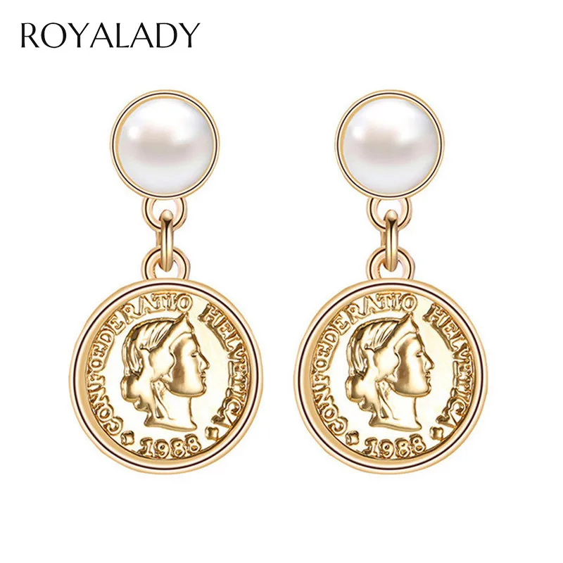 Винтажные висячие серьги с натуральным жемчугом и гравировкой для женщин кулон в