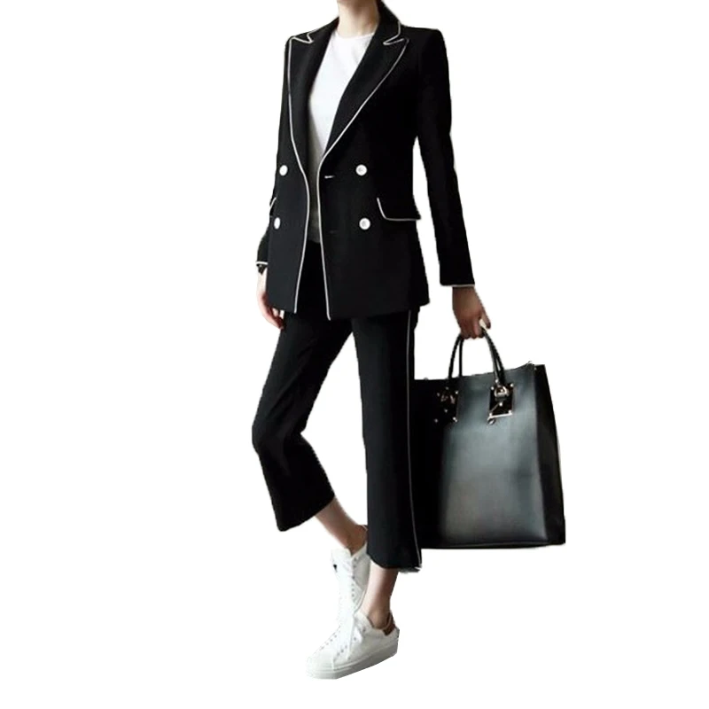 

2021 spring and autumn new European style suit women's casual fashion British style jacket