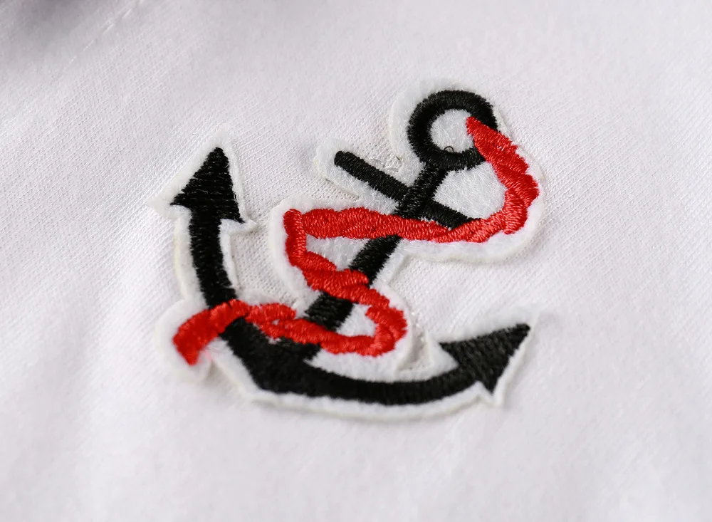 Одежда для новорожденных Белая униформа моряков синяя Летние детские