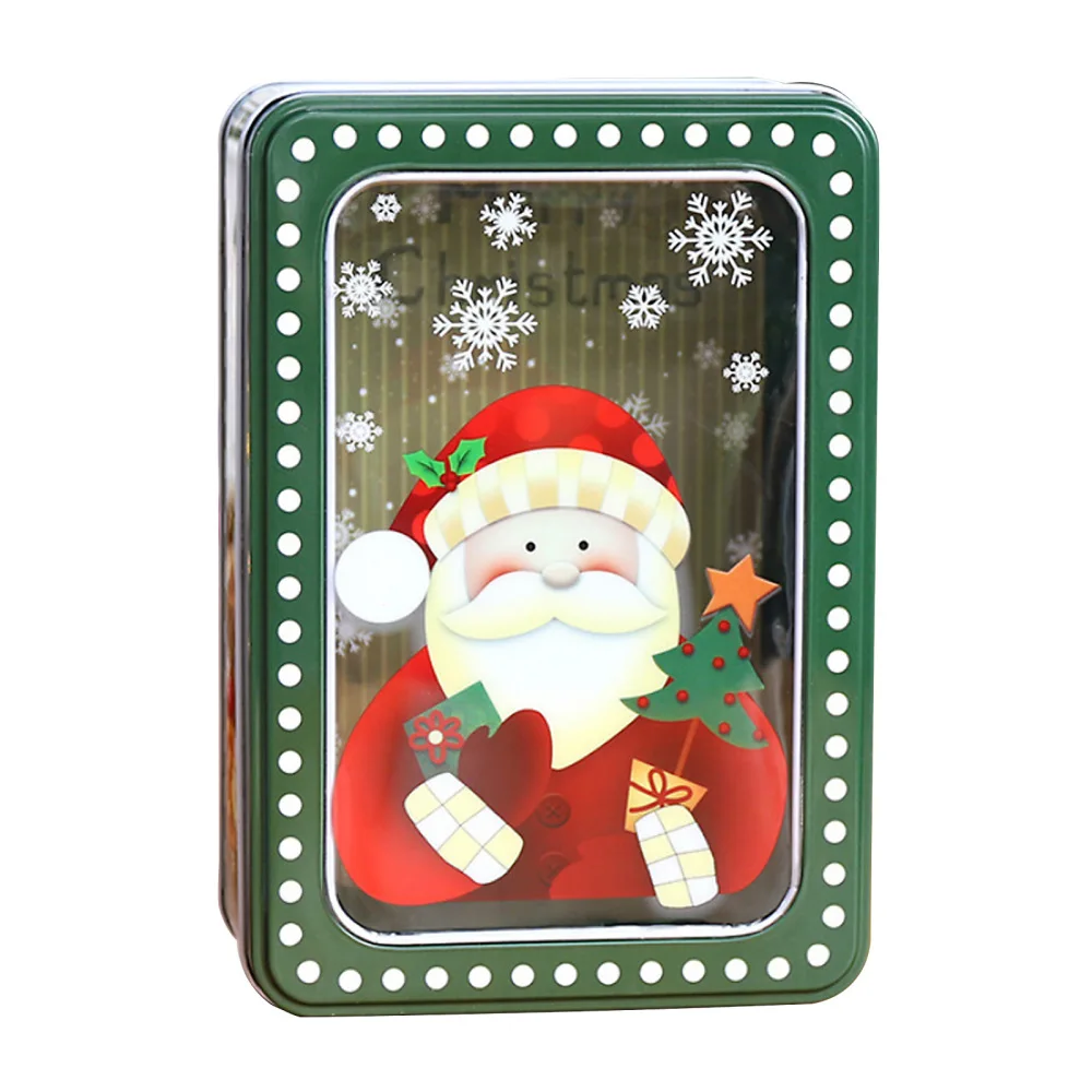 

Tin Case Frame Gift Box Transparent Film Iron With Lid Christmas Ornaments For Party Favors Gifts Storage Containers