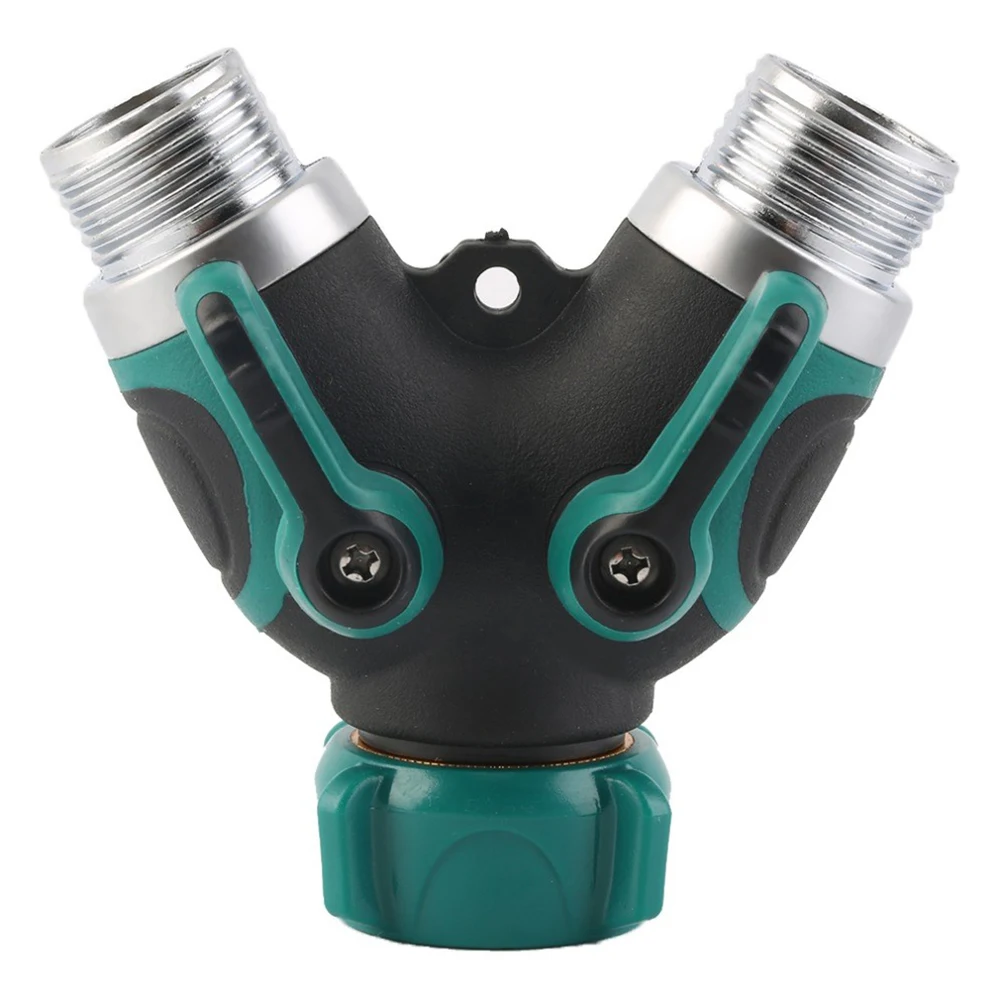 

2021 2 Way Y Hose Connector Garden Hose Splitter with Comfortable Rubberized Grip adjustable switch For Outdoor Tap and Faucet