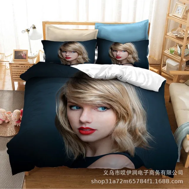 

Комплект постельного белья Swifte с 3D принтом, пододеяльник для певицы, американская кантри, музыкальный, Королевский, двуспальный, размеры Qilt