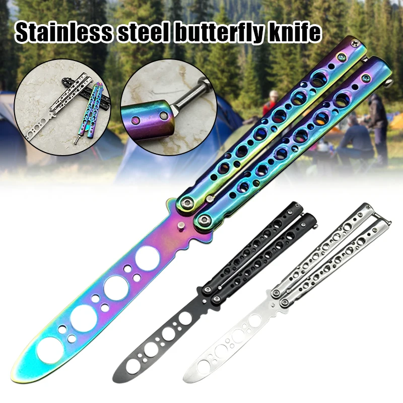 

Beginner Butterfly Cutter Sixs-Hole Butterfly Practice Cutter Training Cutter All-Steel Unedged Butterfly Play Cutter CM