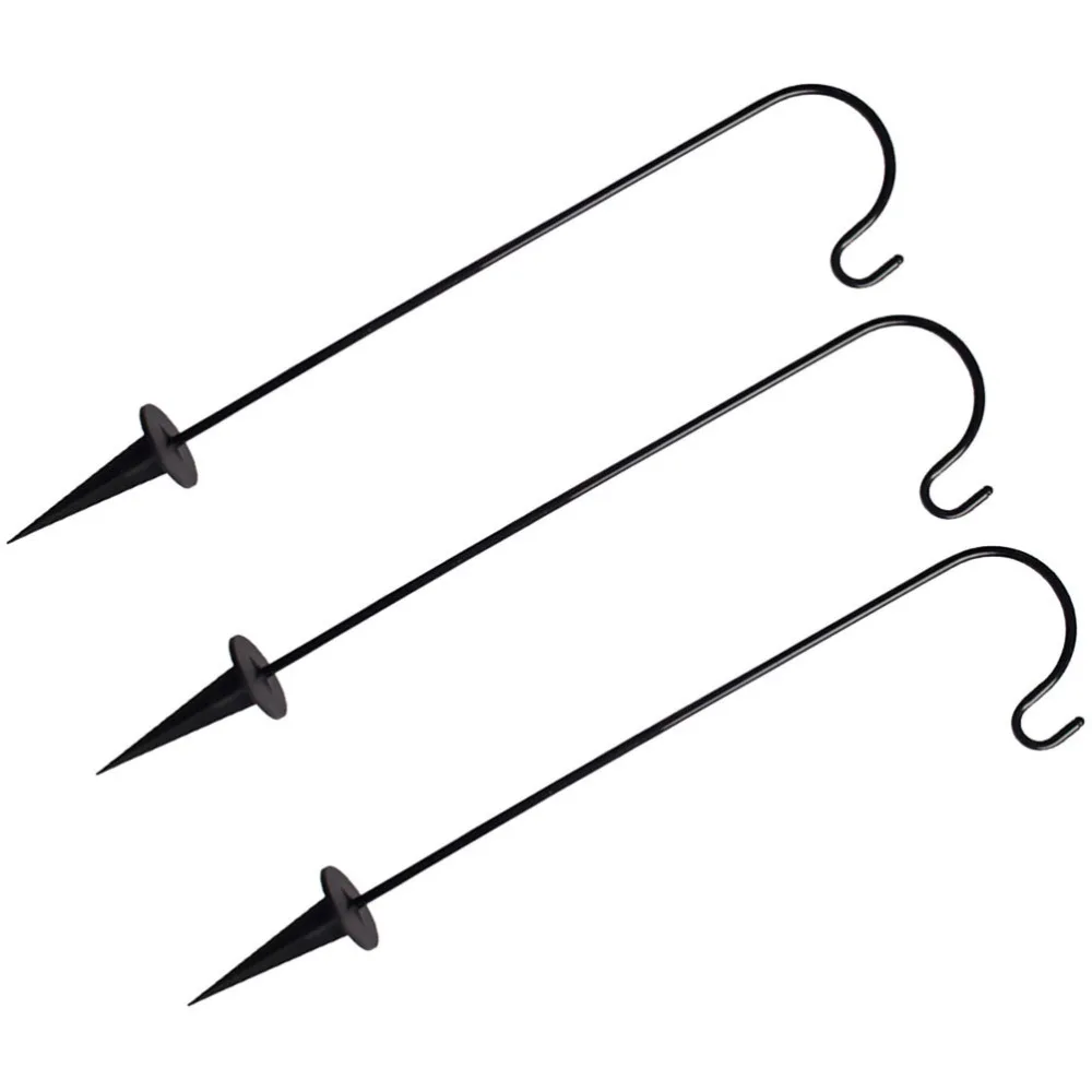 

3Pcs Practical Shepherd's Hooks Iron Garden Stakes Multifunctional Lawn Stakes