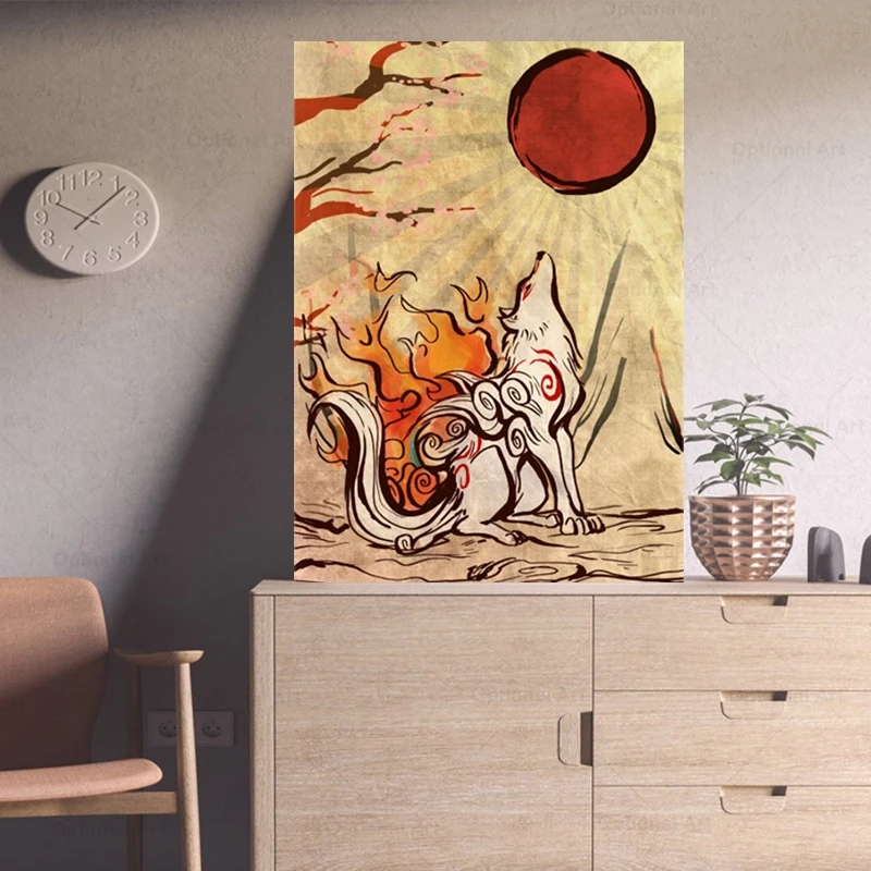 Художественный постер Okami холст настенная живопись Декор картины спальня