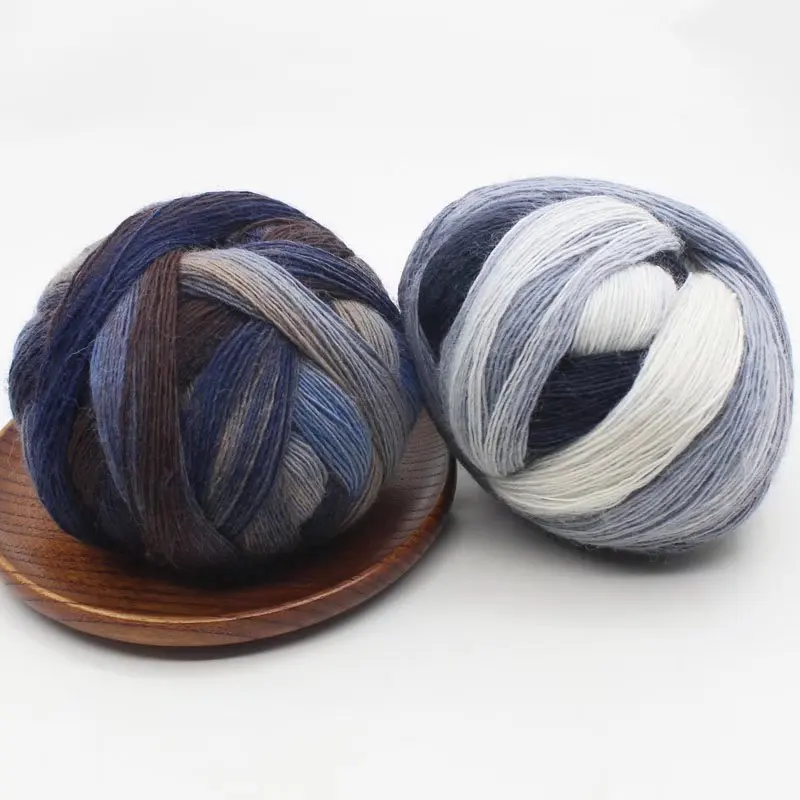 Шерстяная пряжа радужной расцветки 100 г для телефона тонкая кружевная шерстяная